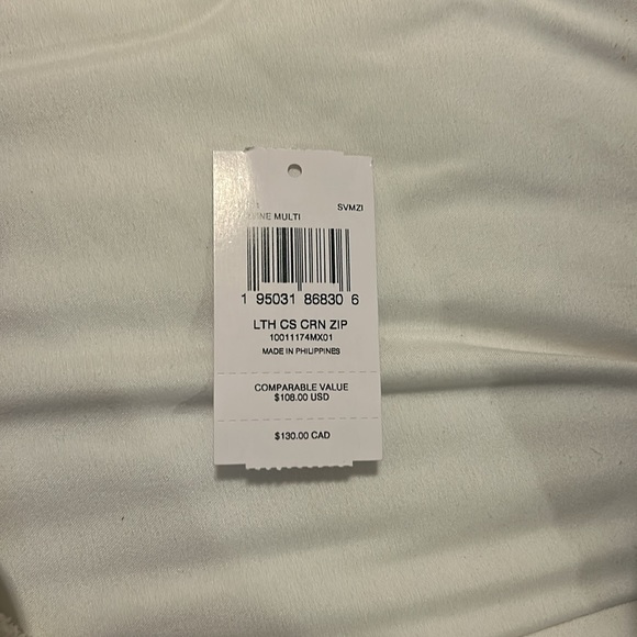 Coach Corner Zip Wristlet With Coach Stripe Wine Multi CH311 NWT - Picture 3 of 3